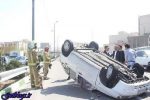 واژگونی خودروها در پی تندباد گیلان